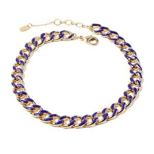 Blue
Enamel Gold Link Chain